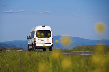Sprinter van on the highway